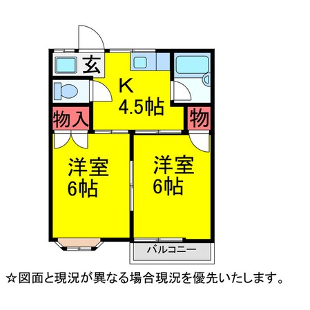 ｸﾞﾘｰﾝﾊｲﾂ福田B　の物件間取画像